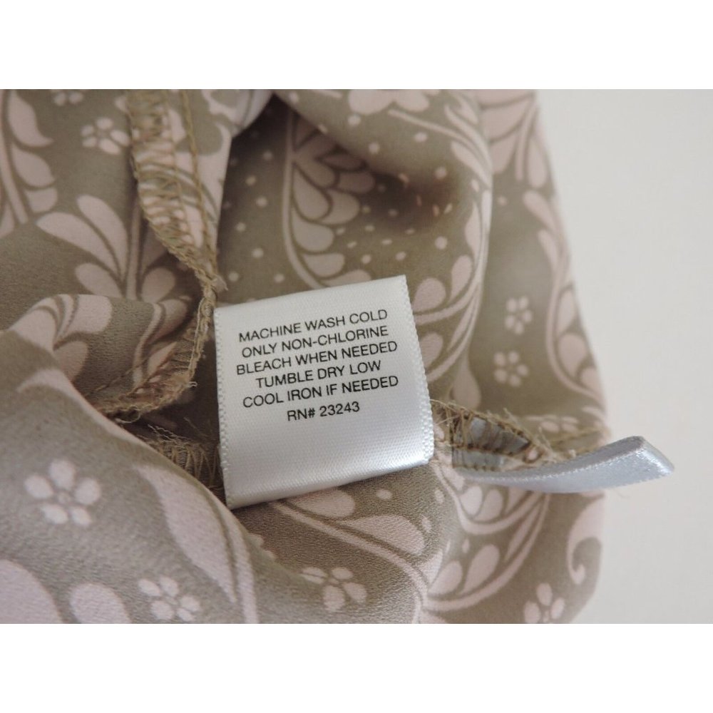 New York Company Shirt Button Down Brown Pink Career Long Tab Sleeve Blouse S - Picture 10 of 10